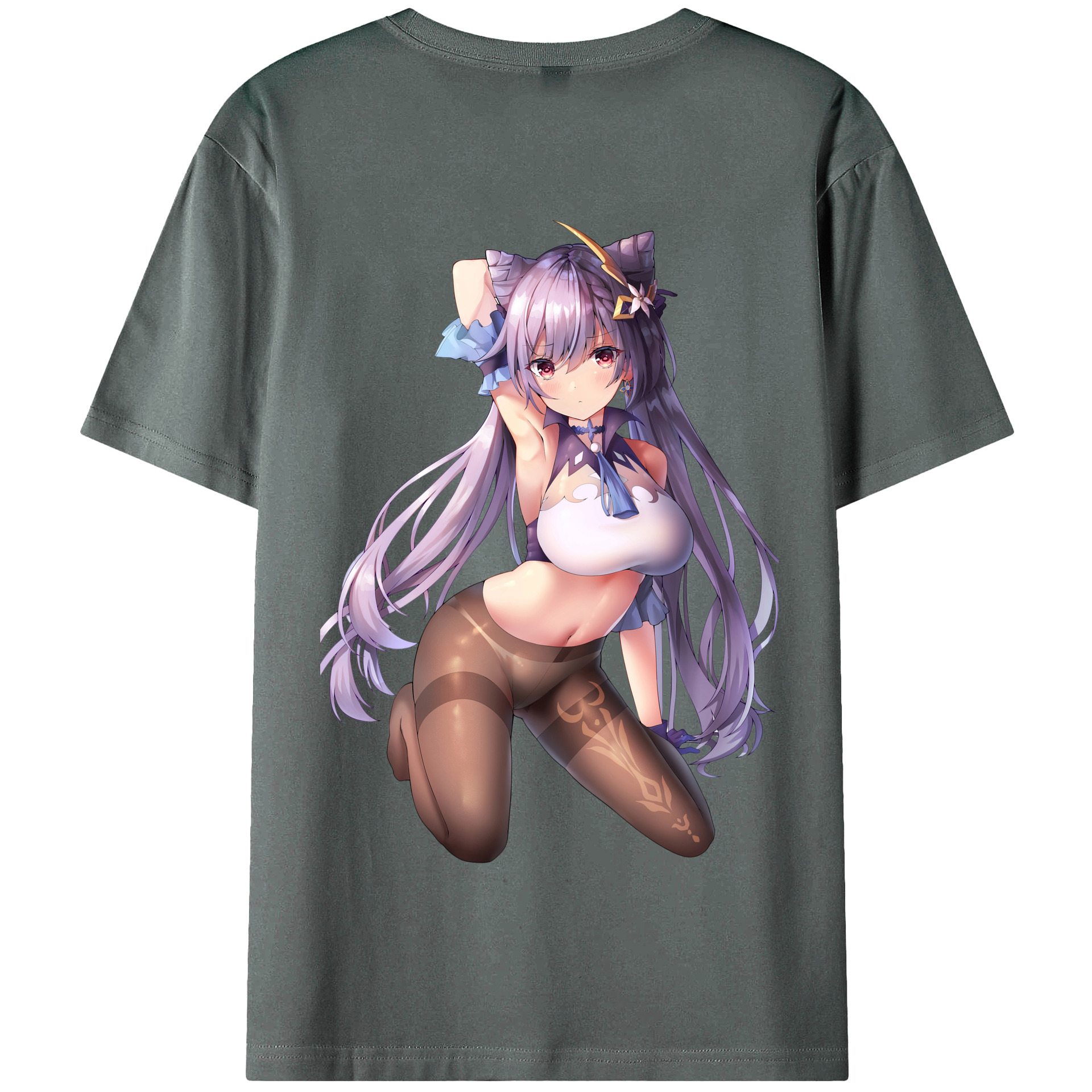 げんし神 刻晴 こくせい genshin Kokusei 綿100％半袖Tシャツ（背面プリント）